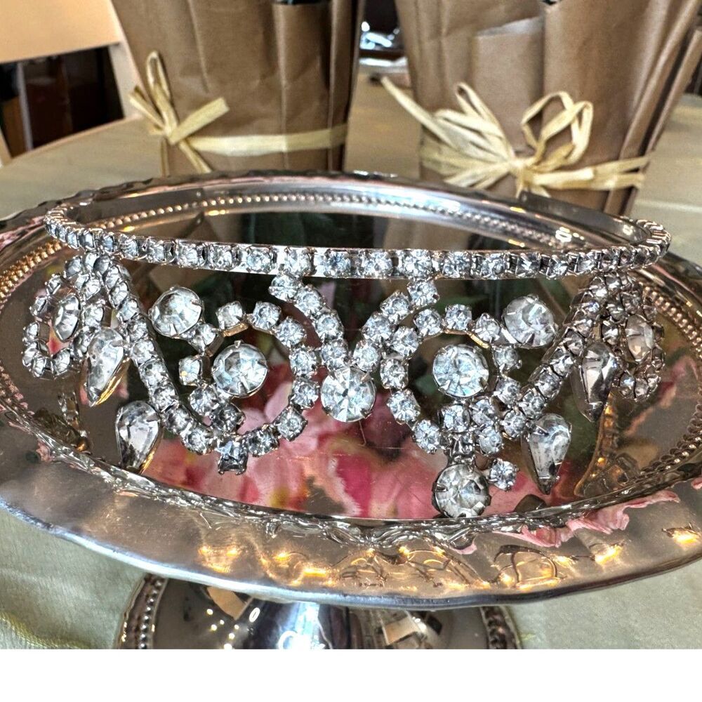 GORGEOUS antique Tiara Crown old rhinestones; must see - Picture 5 of 6